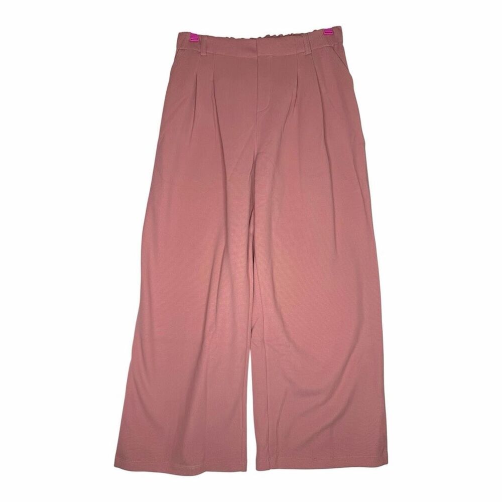 NEW Halara Wide Leg Work Pants XL Regular Pink High Waisted Stretch Pull On Offi